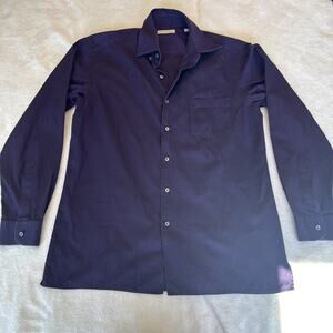 Ermenegildo Zegna Button Up Dress Shirt Men XL Ribbed